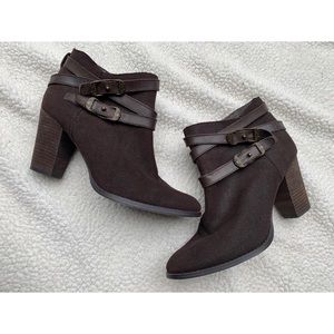 REBA Zania Leather Suede Western Ankle Boots 11